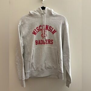 Champion Gray Wisconsin Badgers Hoodie